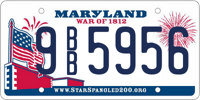 MD license plate 9BB5956