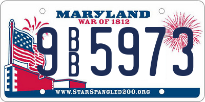 MD license plate 9BB5973