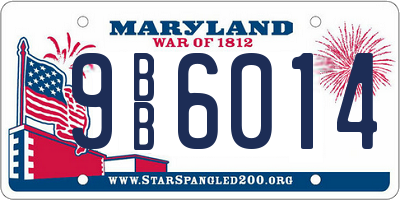MD license plate 9BB6014