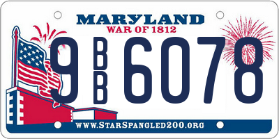 MD license plate 9BB6078