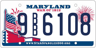 MD license plate 9BB6108