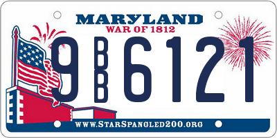 MD license plate 9BB6121