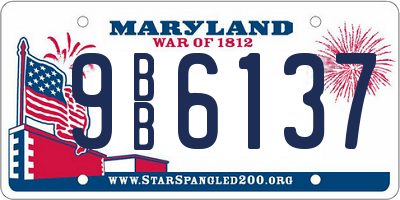 MD license plate 9BB6137