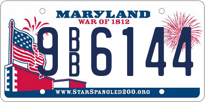 MD license plate 9BB6144