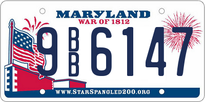 MD license plate 9BB6147