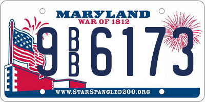 MD license plate 9BB6173