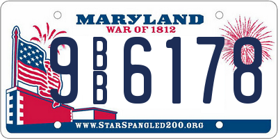 MD license plate 9BB6178
