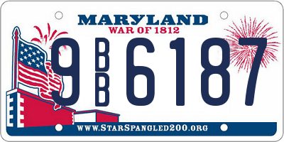 MD license plate 9BB6187
