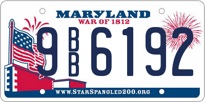 MD license plate 9BB6192