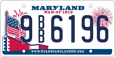 MD license plate 9BB6196
