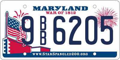 MD license plate 9BB6205