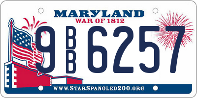 MD license plate 9BB6257