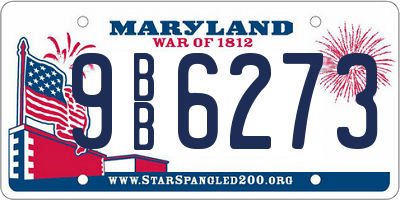 MD license plate 9BB6273