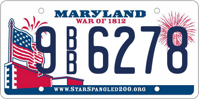 MD license plate 9BB6278