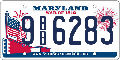 MD license plate 9BB6283