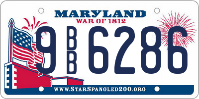 MD license plate 9BB6286