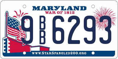 MD license plate 9BB6293