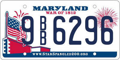 MD license plate 9BB6296