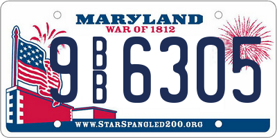 MD license plate 9BB6305