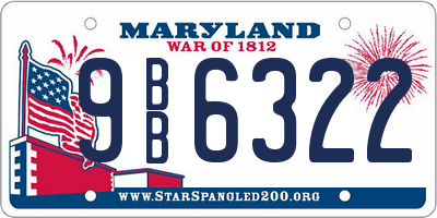 MD license plate 9BB6322