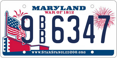 MD license plate 9BB6347