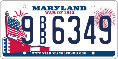 MD license plate 9BB6349
