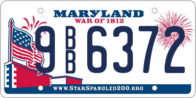 MD license plate 9BB6372