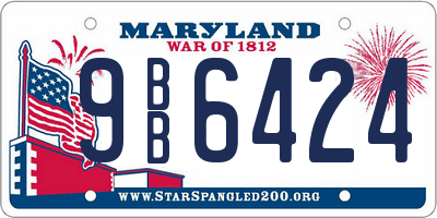 MD license plate 9BB6424
