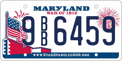 MD license plate 9BB6459