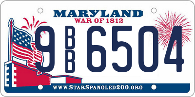 MD license plate 9BB6504