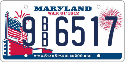 MD license plate 9BB6517