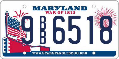 MD license plate 9BB6518