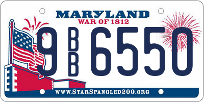 MD license plate 9BB6550