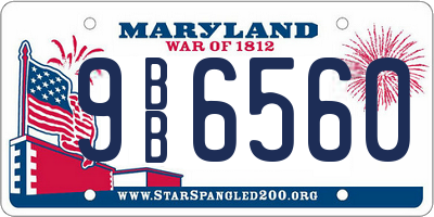 MD license plate 9BB6560