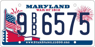 MD license plate 9BB6575