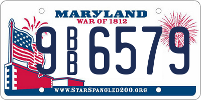 MD license plate 9BB6579