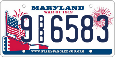 MD license plate 9BB6583