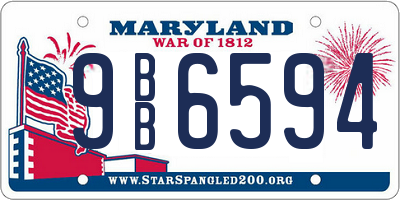 MD license plate 9BB6594