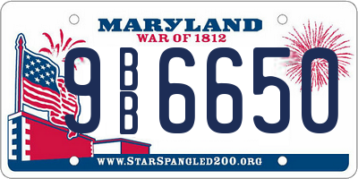 MD license plate 9BB6650