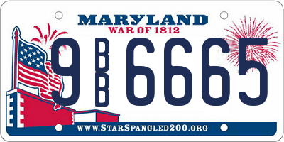 MD license plate 9BB6665