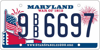MD license plate 9BB6697