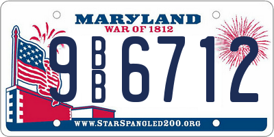 MD license plate 9BB6712