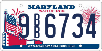 MD license plate 9BB6734