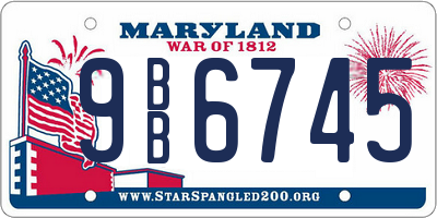 MD license plate 9BB6745