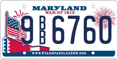 MD license plate 9BB6760