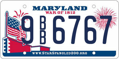 MD license plate 9BB6767