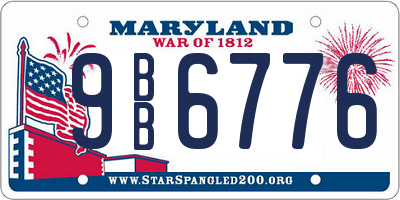 MD license plate 9BB6776