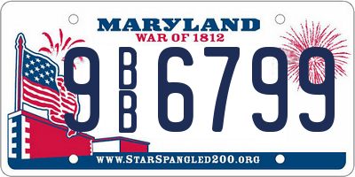 MD license plate 9BB6799