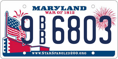 MD license plate 9BB6803
