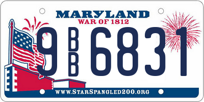 MD license plate 9BB6831